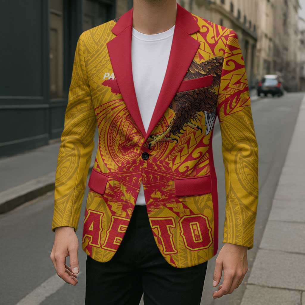 Personalized American Samoa Fautasi Race Blazer Aeto Pago Pago with Eagle Samoan Tribal Patterns LT03 - Polynesian Pride