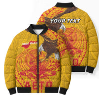 Personalized American Samoa Fautasi Race Bomber Puffer Jacket Aeto Pago Pago with Eagle Samoan Tribal Patterns LT03 - Polynesian Pride