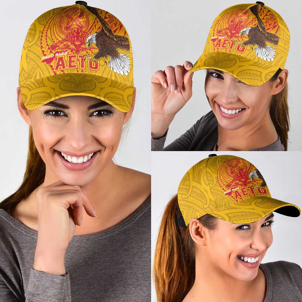 American Samoa Fautasi Race Classic Cap Aeto Pago Pago with Eagle Samoan Tribal Patterns LT03 - Polynesian Pride