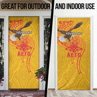Personalized American Samoa Fautasi Race Door Cover Aeto Pago Pago with Eagle Samoan Tribal Patterns