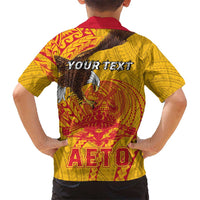 Personalized American Samoa Fautasi Race Family Matching Long Sleeve Bodycon Dress and Hawaiian Shirt Aeto Pago Pago with Eagle Samoan Tribal Patterns