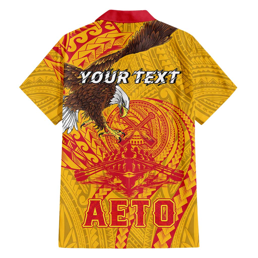 Personalized American Samoa Fautasi Race Family Matching Mermaid Dress and Hawaiian Shirt Aeto Pago Pago with Eagle Samoan Tribal Patterns