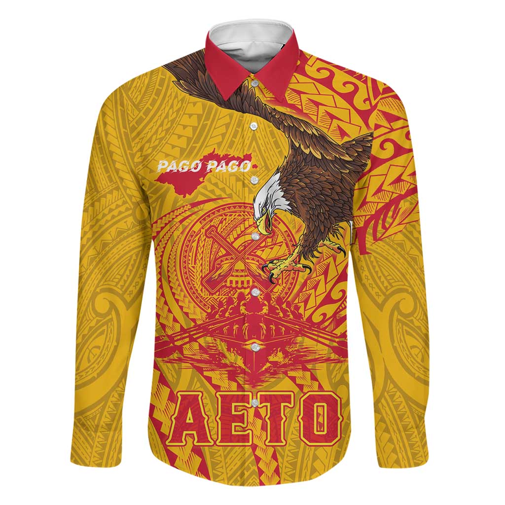 Personalized American Samoa Fautasi Race Family Matching Off Shoulder Short Dress and Hawaiian Shirt Aeto Pago Pago with Eagle Samoan Tribal Patterns