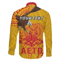 Personalized American Samoa Fautasi Race Family Matching Off Shoulder Short Dress and Hawaiian Shirt Aeto Pago Pago with Eagle Samoan Tribal Patterns