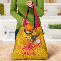 American Samoa Fautasi Race Grocery Bag Aeto Pago Pago with Eagle Samoan Tribal Patterns LT03 - Polynesian Pride