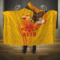 American Samoa Fautasi Race Hooded Blanket Aeto Pago Pago with Eagle Samoan Tribal Patterns LT03 - Polynesian Pride