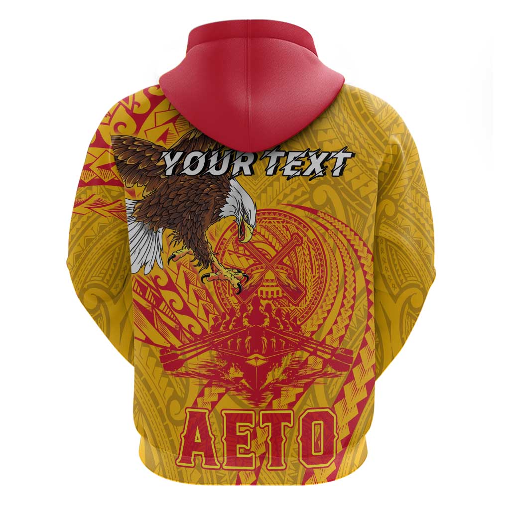 Personalized American Samoa Fautasi Race Hoodie Aeto Pago Pago with Eagle Samoan Tribal Patterns LT03 - Polynesian Pride