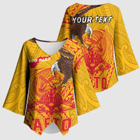 Personalized American Samoa Fautasi Race Kimono Sleeve Blouse Aeto Pago Pago with Eagle Samoan Tribal Patterns