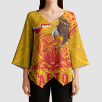 Personalized American Samoa Fautasi Race Kimono Sleeve Blouse Aeto Pago Pago with Eagle Samoan Tribal Patterns