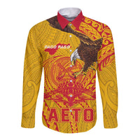 Personalized American Samoa Fautasi Race Long Sleeve Button Shirt Aeto Pago Pago with Eagle Samoan Tribal Patterns LT03 Unisex Multicolor - Polynesian Pride