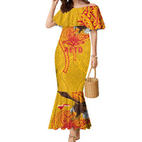 Personalized American Samoa Fautasi Race Mermaid Dress Aeto Pago Pago with Eagle Samoan Tribal Patterns LT03 Women Multicolor - Polynesian Pride