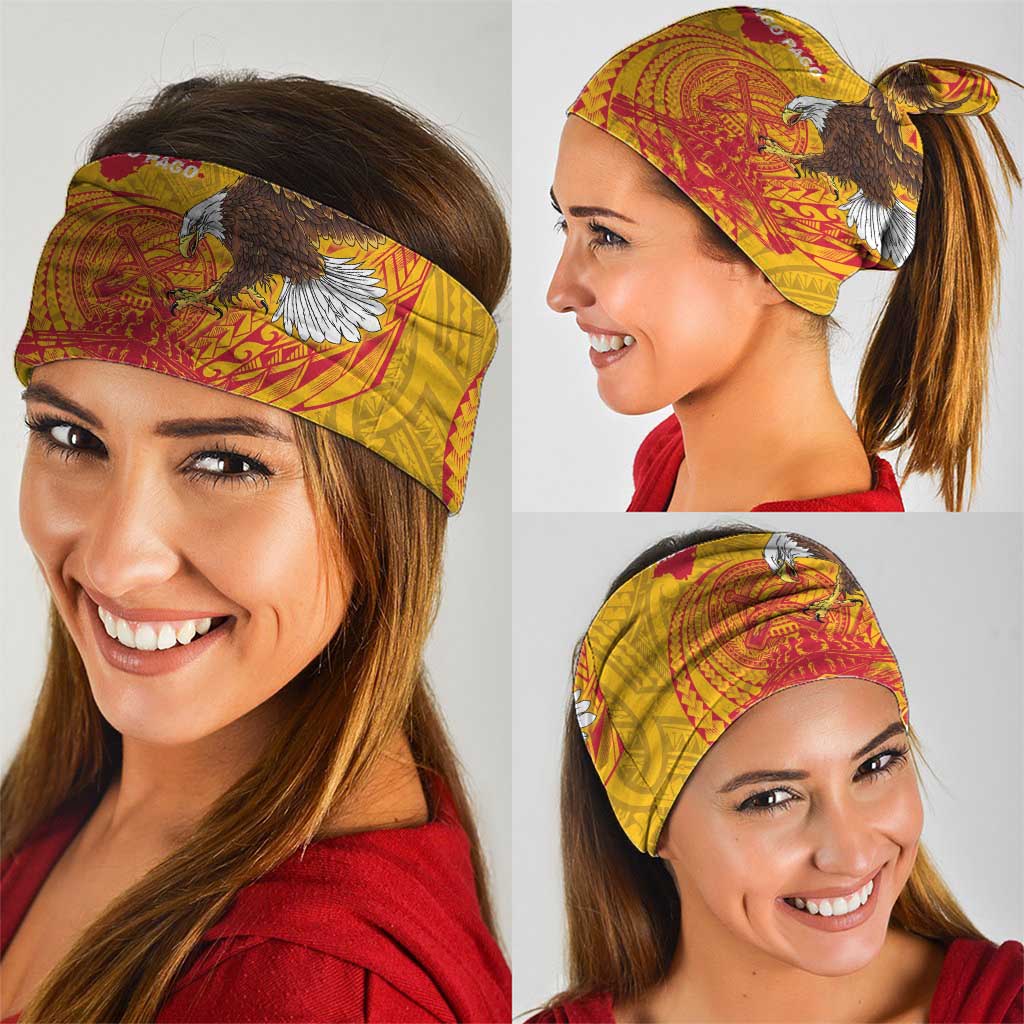 American Samoa Fautasi Race Neck Gaiter Aeto Pago Pago with Eagle Samoan Tribal Patterns LT03 - Polynesian Pride