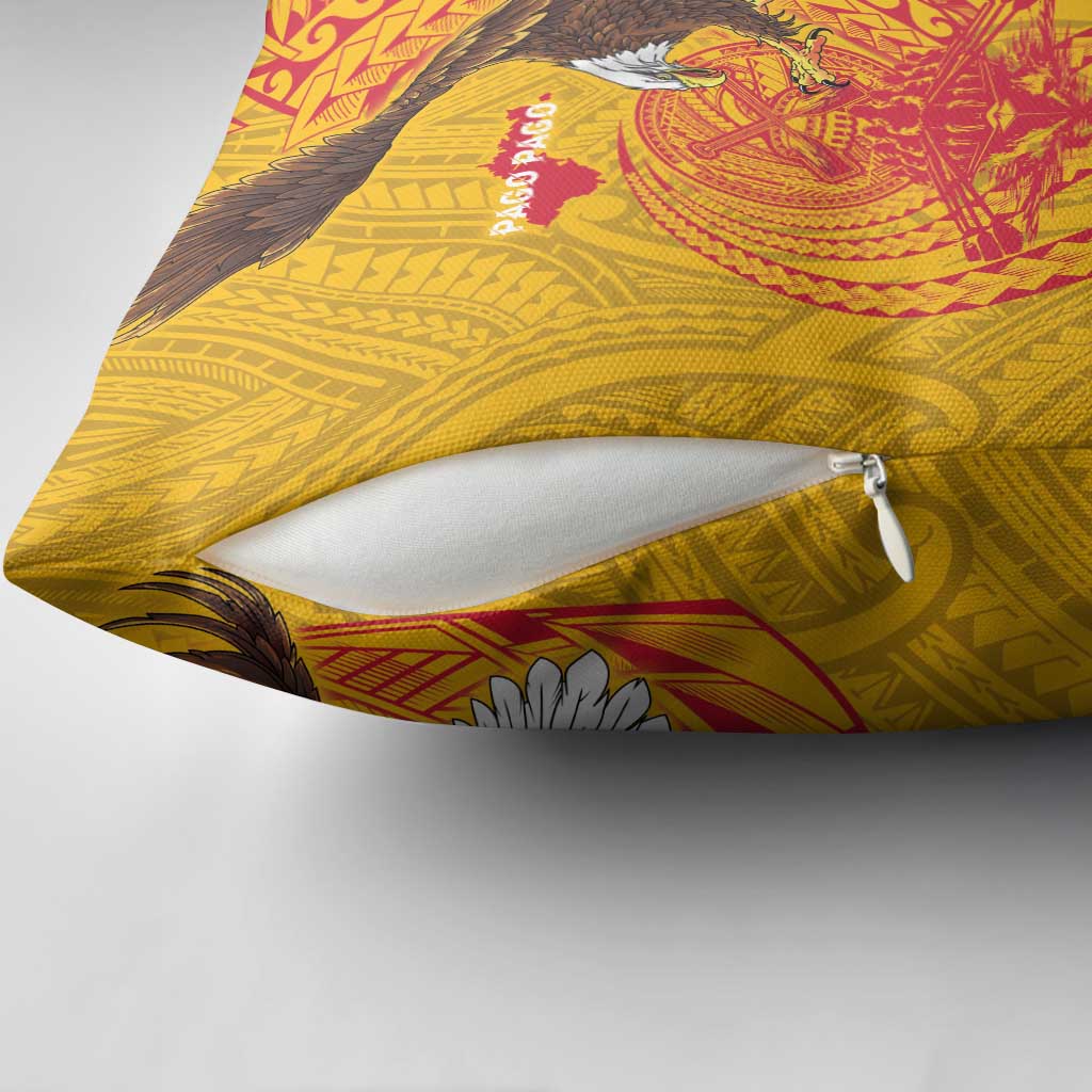 American Samoa Fautasi Race Pillow Cover Aeto Pago Pago with Eagle Samoan Tribal Patterns LT03 - Polynesian Pride