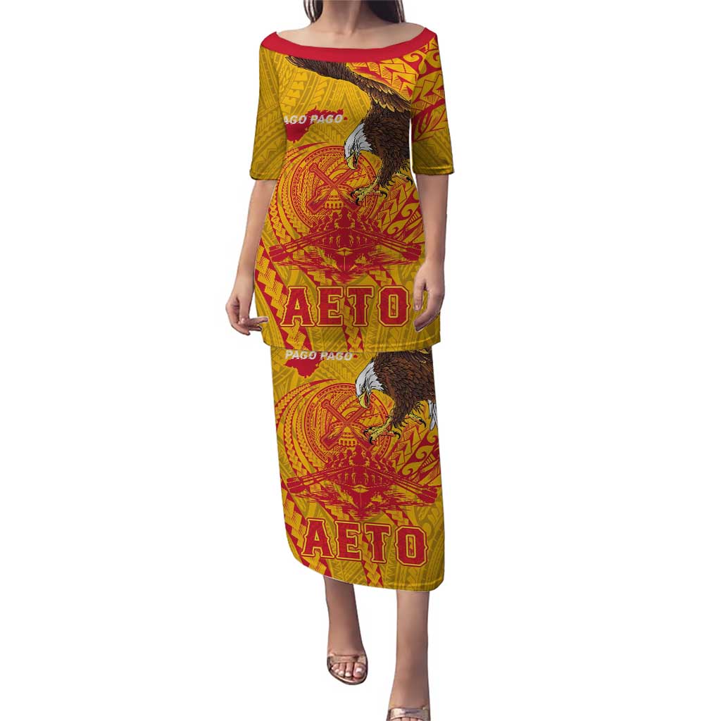 Personalized American Samoa Fautasi Race Puletasi Aeto Pago Pago with Eagle Samoan Tribal Patterns