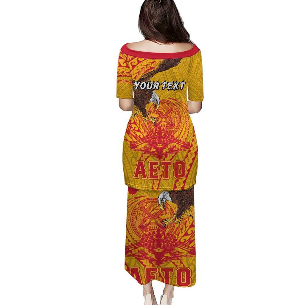 Personalized American Samoa Fautasi Race Puletasi Aeto Pago Pago with Eagle Samoan Tribal Patterns