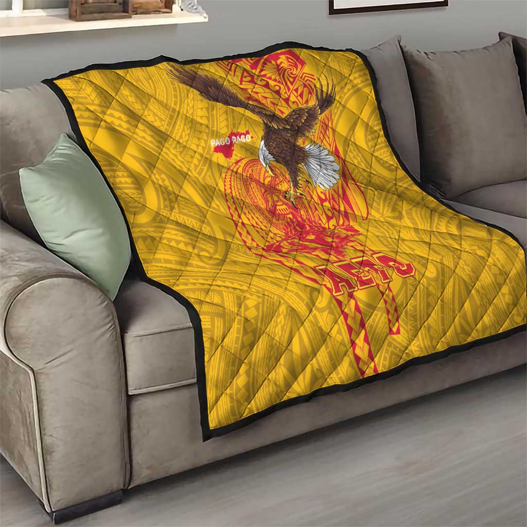 American Samoa Fautasi Race Quilt Aeto Pago Pago with Eagle Samoan Tribal Patterns LT03 - Polynesian Pride