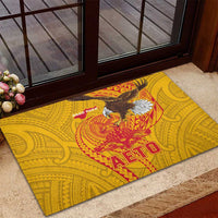 American Samoa Fautasi Race Rubber Doormat Aeto Pago Pago with Eagle Samoan Tribal Patterns LT03 - Polynesian Pride
