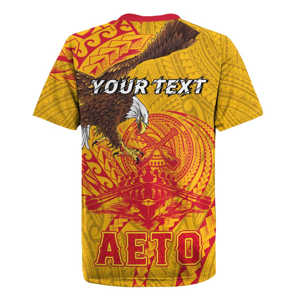 Personalized American Samoa Fautasi Race Rugby Jersey Aeto Pago Pago with Eagle Samoan Tribal Patterns LT03 - Polynesian Pride