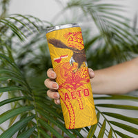 American Samoa Fautasi Race Skinny Tumbler Aeto Pago Pago with Eagle Samoan Tribal Patterns LT03 - Polynesian Pride