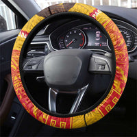 American Samoa Fautasi Race Steering Wheel Cover Aeto Pago Pago with Eagle Samoan Tribal Patterns LT03 - Polynesian Pride