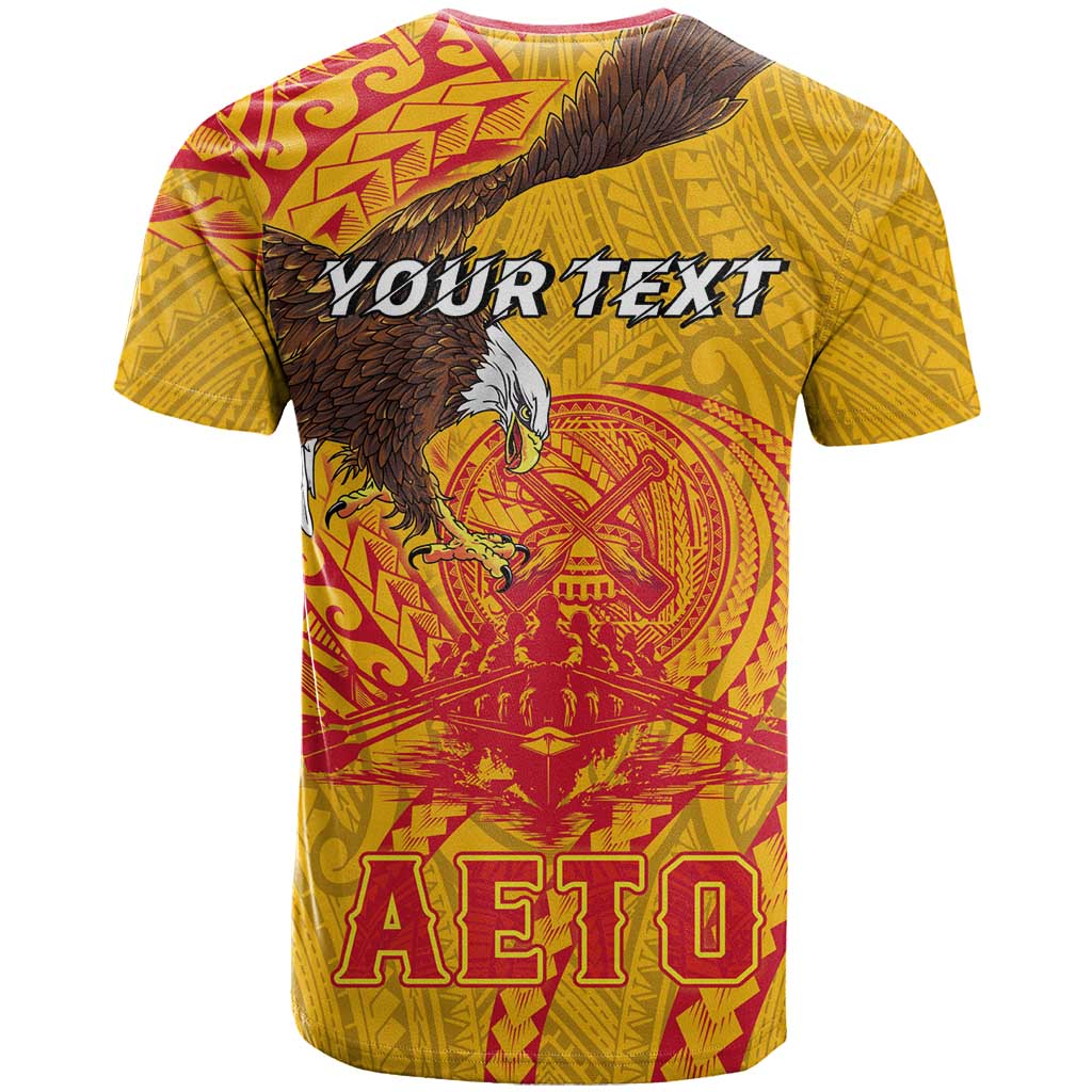 Personalized American Samoa Fautasi Race T Shirt Aeto Pago Pago with Eagle Samoan Tribal Patterns LT03 - Polynesian Pride