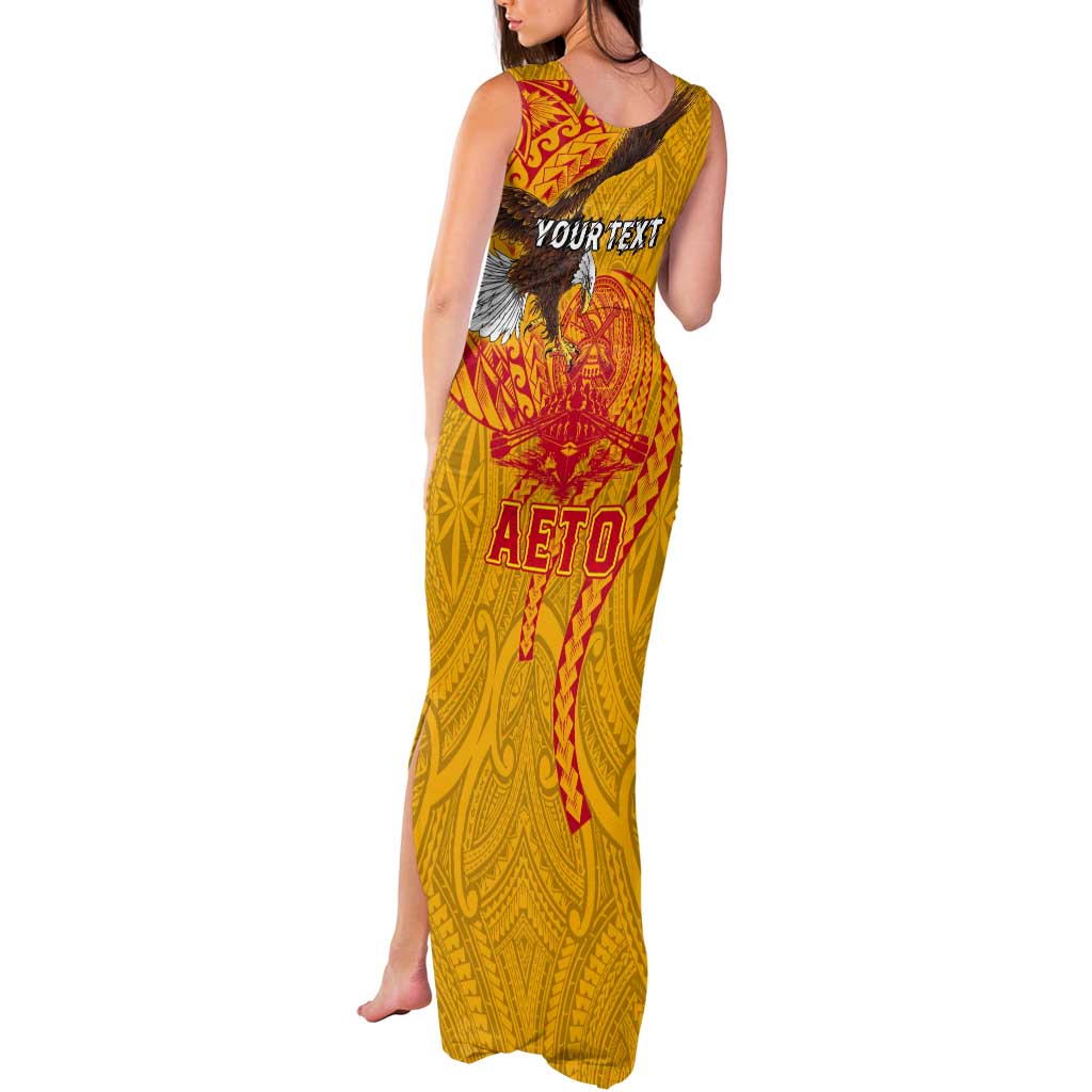Personalized American Samoa Fautasi Race Tank Maxi Dress Aeto Pago Pago with Eagle Samoan Tribal Patterns LT03 - Polynesian Pride