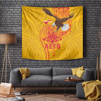 American Samoa Fautasi Race Tapestry Aeto Pago Pago with Eagle Samoan Tribal Patterns LT03 Multicolor - Polynesian Pride