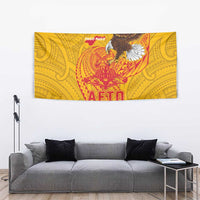 American Samoa Fautasi Race Tapestry Aeto Pago Pago with Eagle Samoan Tribal Patterns LT03 - Polynesian Pride