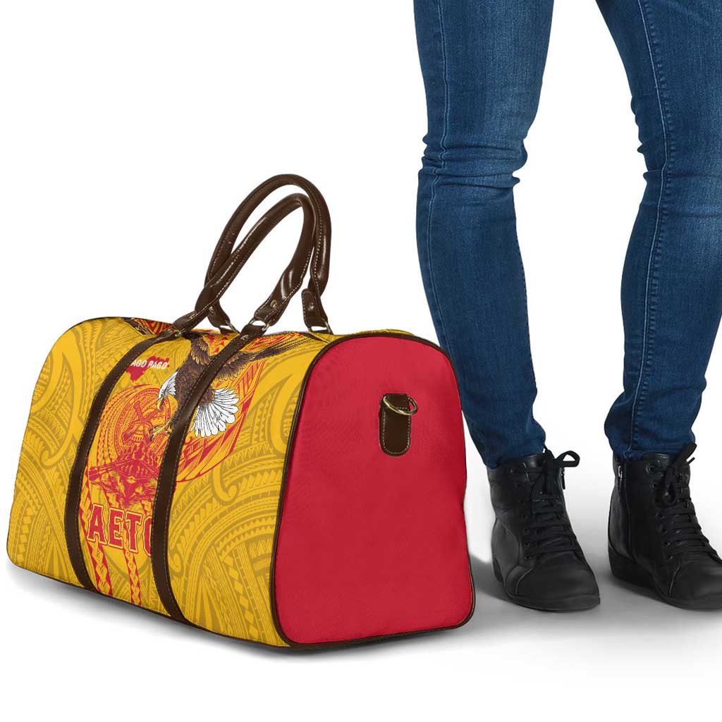 American Samoa Fautasi Race Travel Bag Aeto Pago Pago with Eagle Samoan Tribal Patterns LT03 - Polynesian Pride