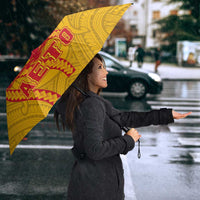 American Samoa Fautasi Race Umbrella Aeto Pago Pago with Eagle Samoan Tribal Patterns