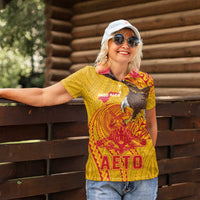 Personalized American Samoa Fautasi Race Women Polo Shirt Aeto Pago Pago with Eagle Samoan Tribal Patterns