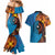 Fiji and Australia Together Couples Matching Mermaid Dress and Hawaiian Shirt Tapa Tribal Tattoo mix Aboriginal Pattern
