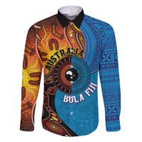 Fiji and Australia Together Family Matching Mermaid Dress and Hawaiian Shirt Tapa Tribal Tattoo mix Aboriginal Pattern