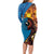 Fiji and Australia Together Long Sleeve Bodycon Dress Tapa Tribal Tattoo mix Aboriginal Pattern