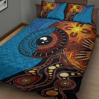 Fiji and Australia Together Quilt Bed Set Tapa Tribal Tattoo mix Aboriginal Pattern