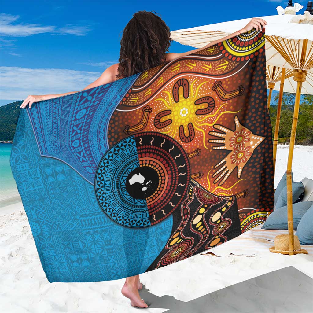 Fiji and Australia Together Sarong Tapa Tribal Tattoo mix Aboriginal Pattern