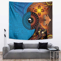 Fiji and Australia Together Tapestry Tapa Tribal Tattoo mix Aboriginal Pattern