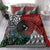 Tonga and New Zealand Together Bedding Set Tongan Kupesi Ngatu Tattoo and Maori Paua Shell Pattern