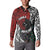 Tonga and New Zealand Together Button Sweatshirt Tongan Kupesi Ngatu Tattoo and Maori Paua Shell Pattern