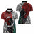 Tonga and New Zealand Together Women Polo Shirt Tongan Kupesi Ngatu Tattoo and Maori Paua Shell Pattern