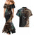 Samoa and New Zealand Together Couples Matching Mermaid Dress and Hawaiian Shirt Siapo Motif and Maori Paua Shell Pattern