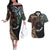 Samoa and New Zealand Together Couples Matching Off The Shoulder Long Sleeve Dress and Hawaiian Shirt Siapo Motif and Maori Paua Shell Pattern