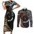 Samoa and New Zealand Together Couples Matching Short Sleeve Bodycon Dress and Long Sleeve Button Shirt Siapo Motif and Maori Paua Shell Pattern