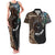 Samoa and New Zealand Together Couples Matching Tank Maxi Dress and Hawaiian Shirt Siapo Motif and Maori Paua Shell Pattern