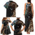 Samoa and New Zealand Together Family Matching Tank Maxi Dress and Hawaiian Shirt Siapo Motif and Maori Paua Shell Pattern