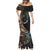 Samoa and New Zealand Together Mermaid Dress Siapo Motif and Maori Paua Shell Pattern