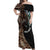 Samoa and New Zealand Together Off Shoulder Maxi Dress Siapo Motif and Maori Paua Shell Pattern