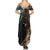 Samoa and New Zealand Together Summer Maxi Dress Siapo Motif and Maori Paua Shell Pattern