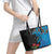 Fiji and New Zealand Together Leather Tote Bag Tapa Maori Tattoo mix Tagimoucia and Pohutukawa