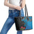 Fiji and New Zealand Together Leather Tote Bag Tapa Maori Tattoo mix Tagimoucia and Pohutukawa